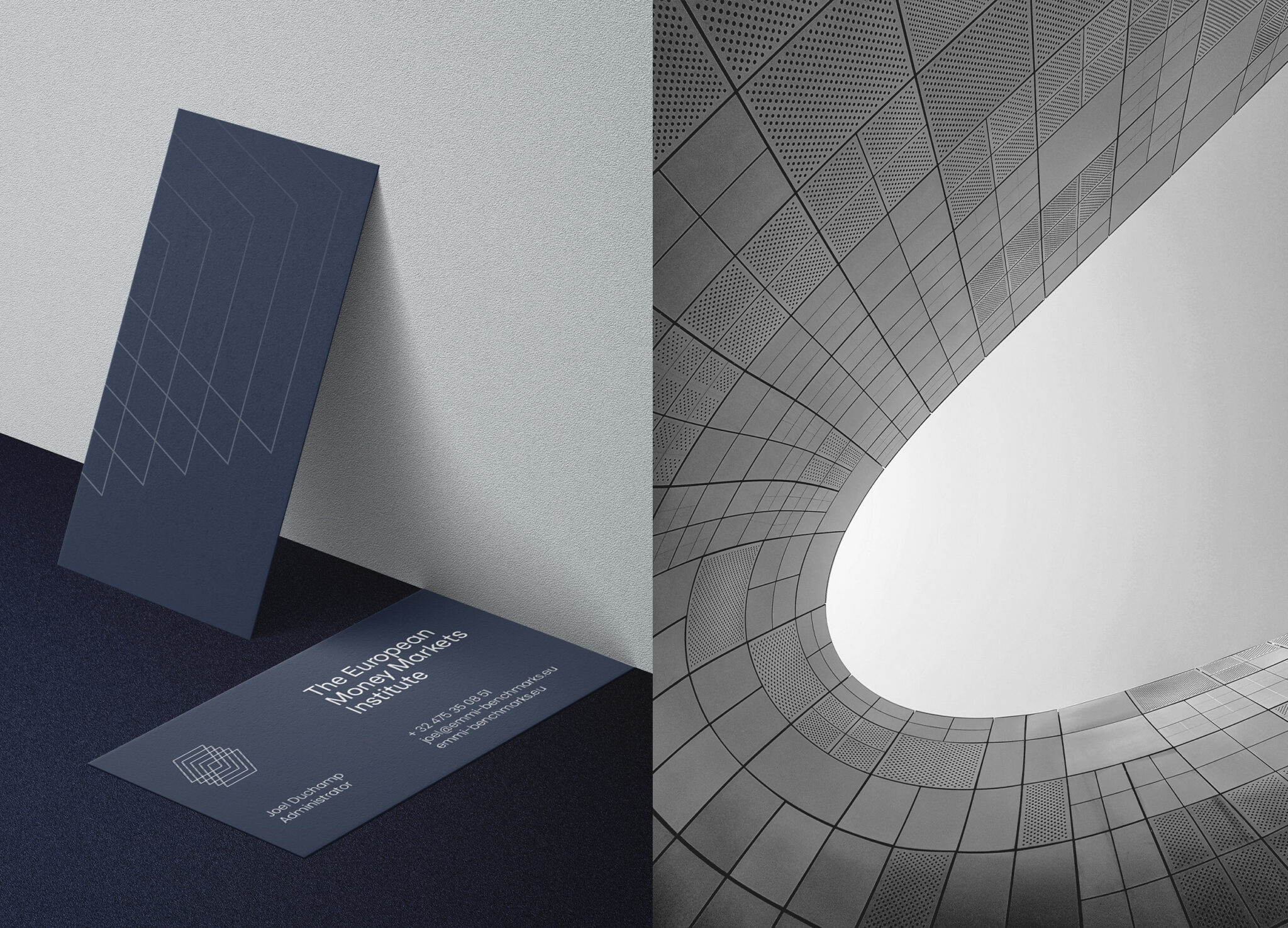 Logo, and visual identity design for EMMI, the European money market institute.