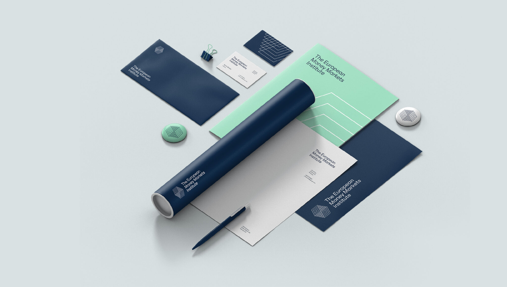 Logo, and visual identity design for EMMI, the European money market institute.
