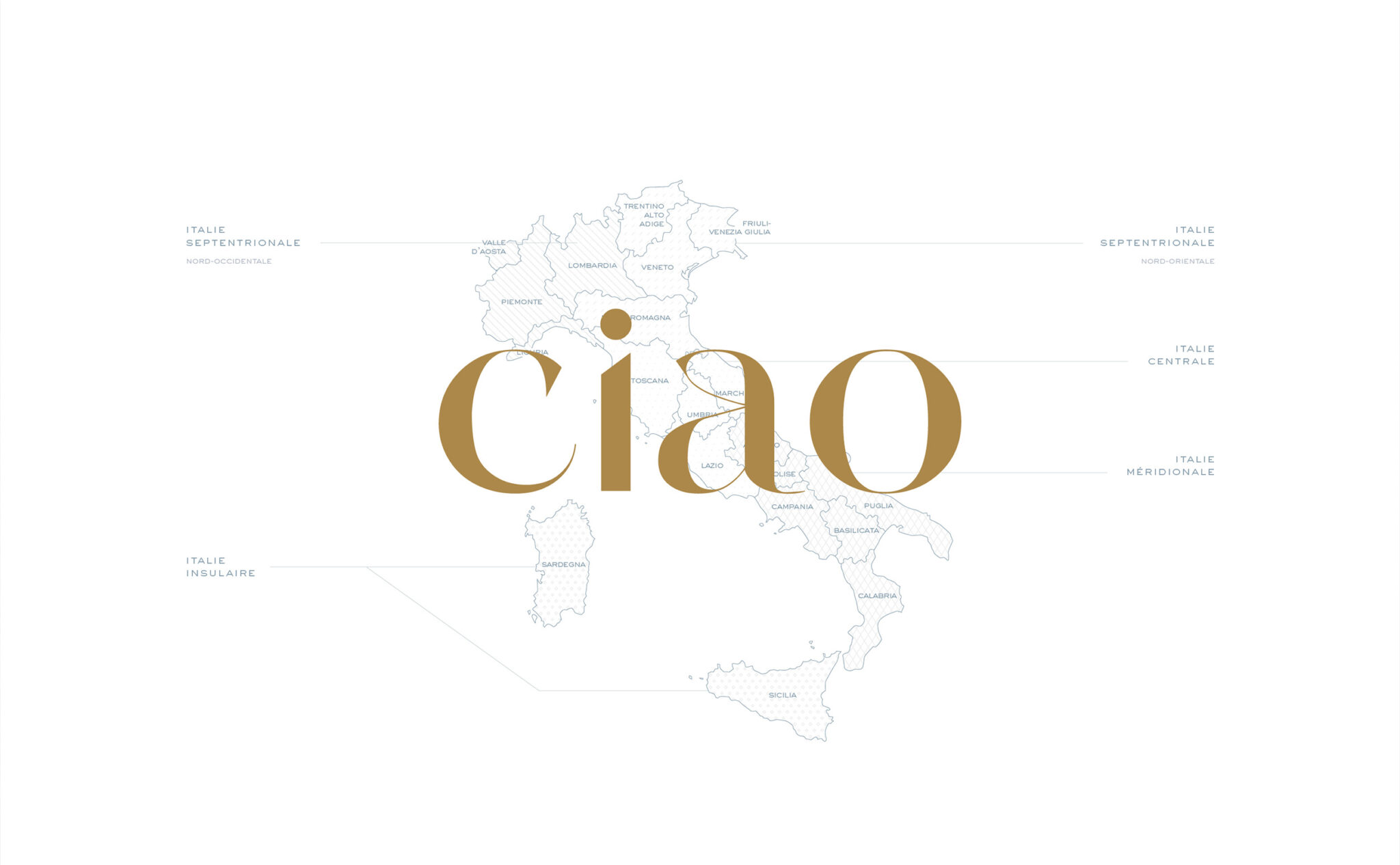Logo and brand identity design for Ciao, italian restaurant enoteca and bistronomia at the merode in Brussels