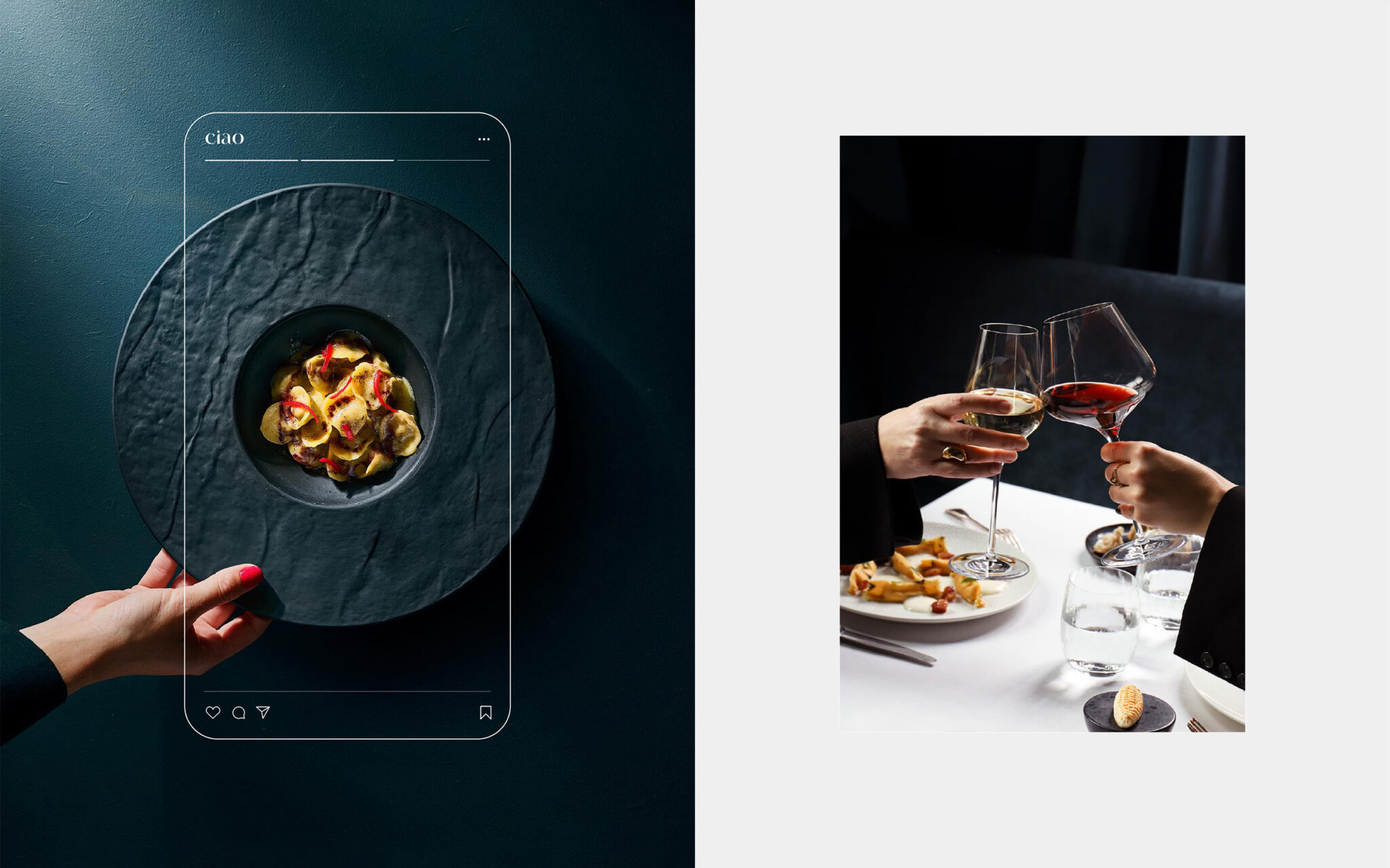 Logo and brand identity design for Ciao, italian restaurant enoteca and bistronomia at the merode in Brussels