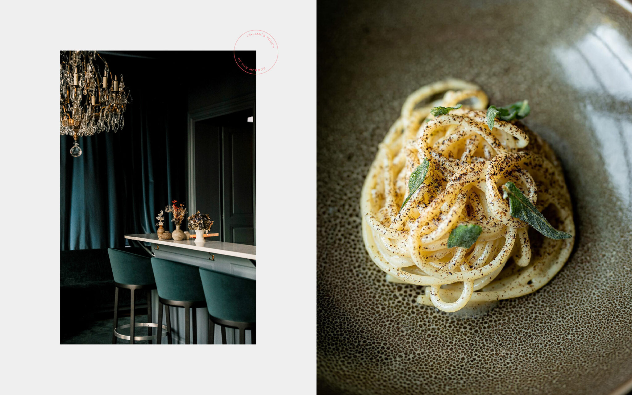 Logo and brand identity design for Ciao, italian restaurant enoteca and bistronomia at the merode in Brussels