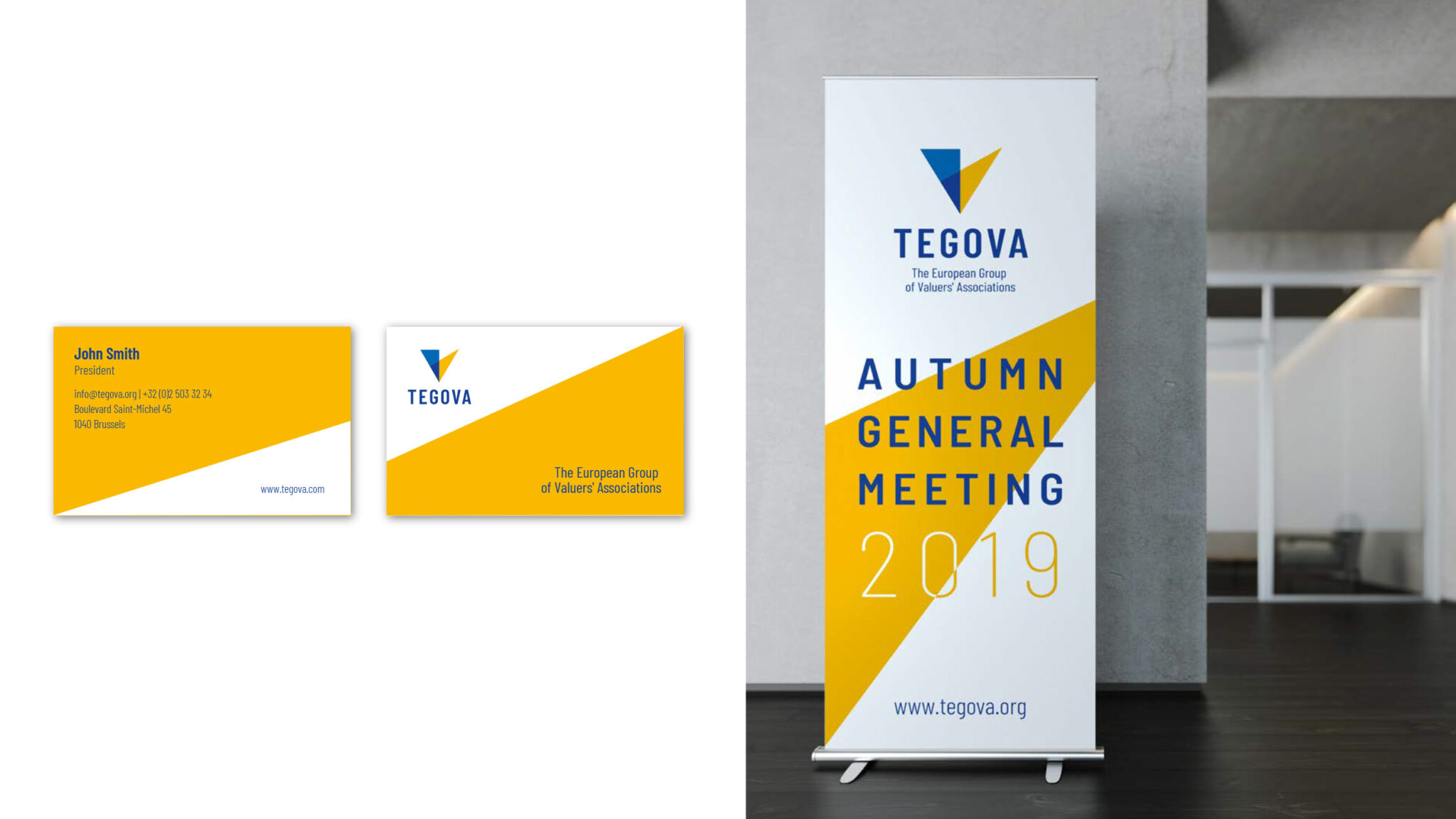 Brand identity and design for Tegova, real estate valuer in Europe, by Hoet&Hoet agency